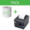 Pack Impresora Ticket 80mm + 10 unidades papel térmico 80mm