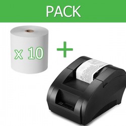 Pack Impresora Ticket 58mm + 10 unidades papel 58mm terminco